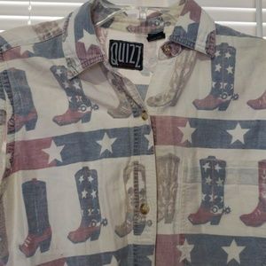 3/$15 Boot print sleeveless shirt